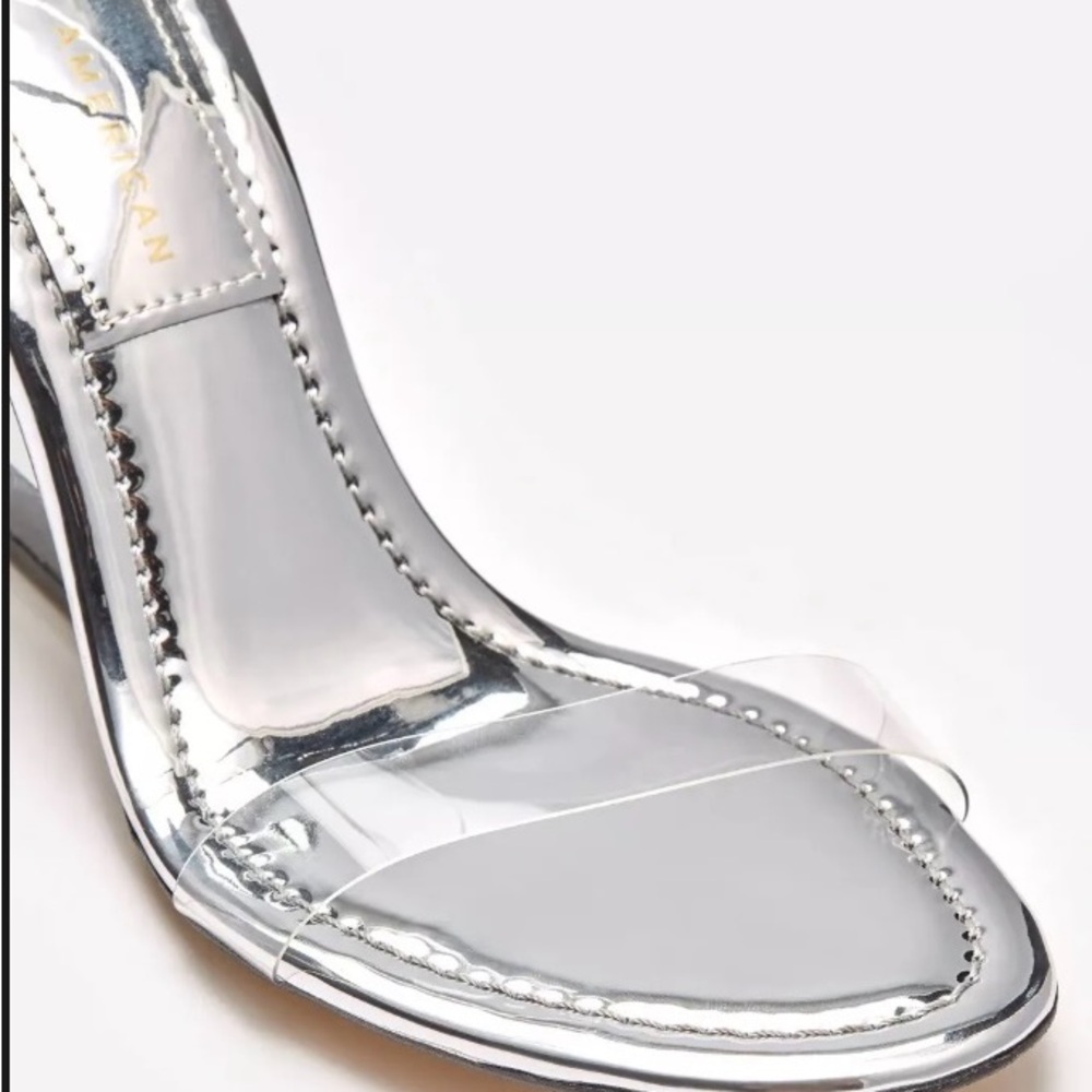Good American Cinder-F*cking- Rella Cinderella Heels Shoes Clear/silver